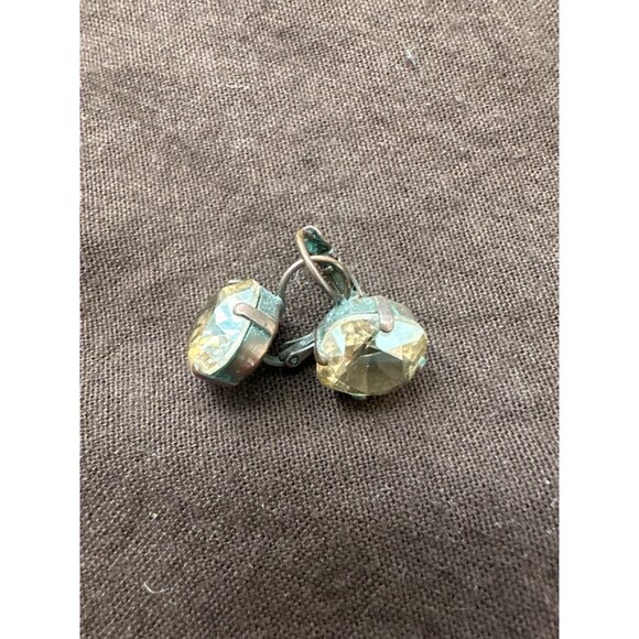 Faceted Drop Earrings With Large  Stones - Picture 2 of 3